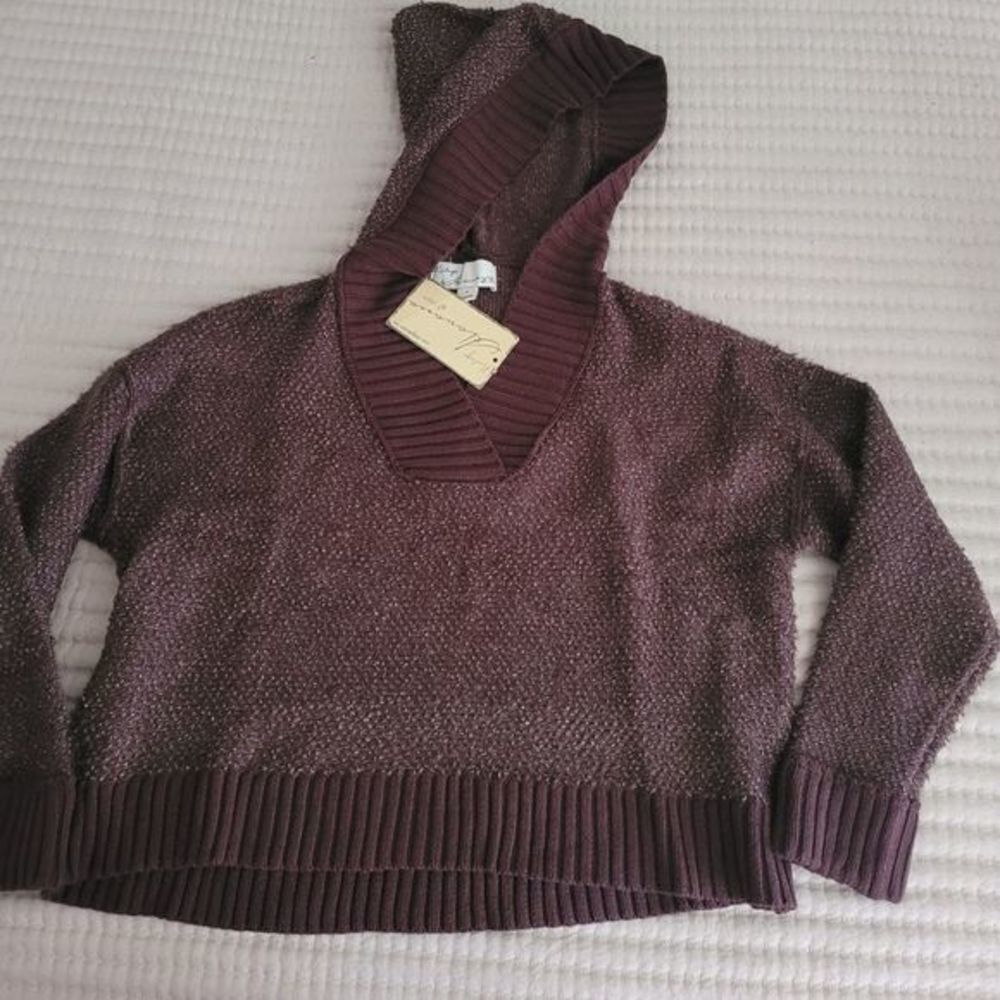Vintage Havana Cropped Hooded‎ Brown Sweater